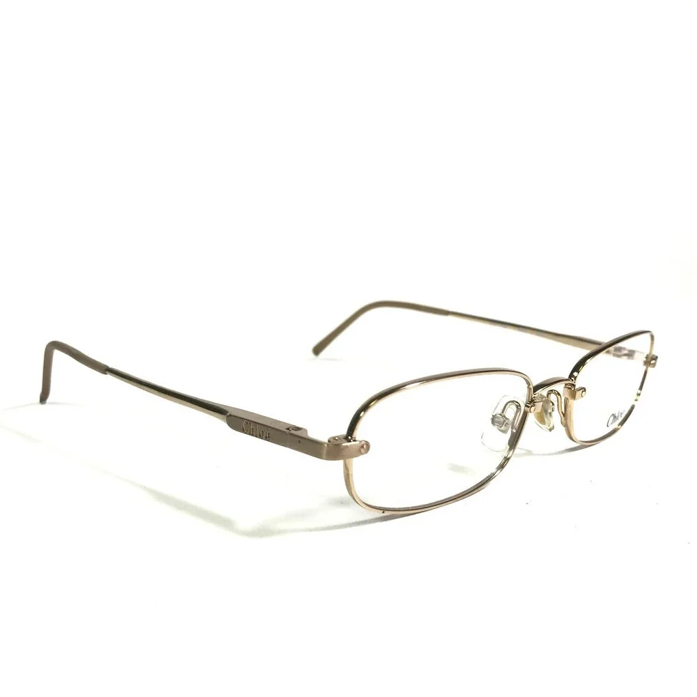 Chloe Eyeglasses Frames CL1108 C03 Shiny Gold Rectangular Full Rim 51-18-135